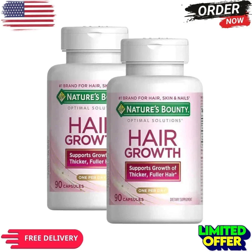 Nature’s Bounty Hair Growth Supplement 90 Capsules – 2 Pack